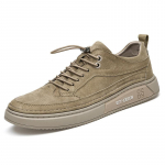 Ehtne nahk Meeste vabaaja tossud Platvormkingad meestele Pehme tald Tenise kingad Mehelikud tasased slip-on &uuml;hev&auml;rvilised vabaajajalatsid 37 khaki