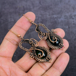 Chrome Diopside Handmade Copper Wire Wrap Jewelry Earring 3.07 g7y94