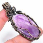 Sage Amethyst Handmade Copper Wire Wrap Jewelry Pendant 2.76 r1l54