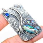 Abalone Shell,Blue Topaz 925 Sterling Silver Jewelry Pendant 2.52 w5y33