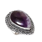 Chevron Amethyst Handmade 925 Sterling Silver Jewelry Ring Size 8 f9t76