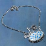 K2 Azurite, Iolite Handmade 925 Sterling Silver Jewelry Necklace 18 s5f99