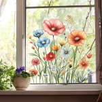 Maalitud Yu Ilu R&otilde;du Klaasaknad Kodu Seina Kaunistamine Dekoratsioon Akna Kleebised 39*39cm/fun-f611 UV