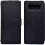 Kott Samsung Note 8 jaoks - Premium nahast - Klappkaas - P&otilde;rutuskindel kaitse - Must - Unisex must