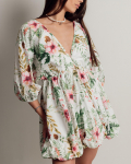 Suvine kleit Milirud 551 S-L valge lillemustriga S-L valge