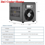 180W 60L J&auml;tkusuutlik Jahutus Akvaariumi Veejahuti Kalaakvaariumi Jahuti K&uuml;ttekehas&uuml;steem 10-40℃ Konstantse Temperatuuri Seade 240*160*170mm