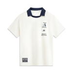 Li Ning X Disney Mickey Koost&ouml;&ouml; Spordielustiili Seeria Vabaaja Lihtne V&auml;rviplokk Lahtine L&uuml;hikeste Varrukatega Polo S&auml;rk Meeste topid Kreemjasvalge APLV505-1 M