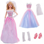 4 tk/komplekt Karusnahast vest + Kleit/Vabaaja r&otilde;ivad 30 cm 11,8-tollise nuku riiete aksessuaarid Pl&uuml;&uuml;sjakk Kuulsus, Lapse kingitus