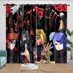 Pimenduskardinad Anime Naruto koos aasadega 3D-prinditud pimenduskardin lastele t&auml;iskasvanutele magamistuppa elutuppa kodu kaunistamiseks W 50 x H 140cm x 2pc roheline