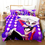 3D Prinditud Hazbin Hoteli Voodipesukomplekt &Uuml;hekohaline Kaksik T&auml;issuuruses Kuninganna Kuningas Suuruses Voodikomplekt T&auml;iskasvanud Laps Magamistuba Tekikotikomplektid AU Double(180x210cm)