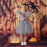2025 Klounikost&uuml;&uuml;m Laste V&otilde;rkprintsessikleit TUTU T&uuml;drukute Kleit J&otilde;ulu-Halloweeni Etenduskost&uuml;&uuml;m 10-12Y beige