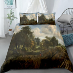 Meindert Hobbema Metsane maastik Tekikoti komplekt UK &Uuml;ksik Kahekohaline Queen USA &Uuml;hene T&auml;iskasvanu Suurus Voodipesu Komplekti hulgas 140x200cm gray