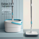 Vaevatu spin-mop automaatse t&uuml;hjenduse ja kahekambrilise disainiga Mop + 1 Cloth valge/sinine