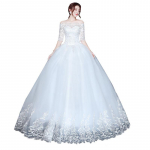 &Otilde;lgadelt langev pitsist pulmakleit varrukatega, salendav pluss-suuruse disain XX-Large valge