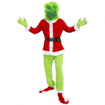 J&otilde;ulukost&uuml;&uuml;m Roheliste juustega koletis maskeerununa Varga koletis Jay Grinchi kost&uuml;&uuml;m, Neutraalne j&otilde;uluvana kost&uuml;&uuml;m 3XL