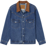 Levis Vabaaja Mugav Lihtne V&auml;rviplokk Kaelus &Uuml;he N&ouml;&ouml;biga Pikkade Varrukatega Teksist Jakk Meeste jakid 002WN-0000 S blue