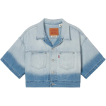 Levis Cool Series Lahtine &Uuml;leminekuga Mugav Polo L&uuml;hikeste Varrukatega Denim Jakk Naiste jakid Hele-Sinine 002YZ-0001 S