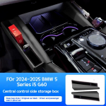 BMW 5. seeria i5 G60 2025-2025 jaoks Auto keskkonsooli hoiukarp PU-nahast Autoistme vaheline hoiustaja Autode siseaksessuaarid must