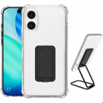 Coque Anneau - BOOLING - pour iPhone 17 - Silicone Ultra Slim Antichoc avec Support M&eacute;tal Noir