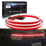 GZRUICA LED kapoti valgusriba autodele, Veekindel, K&uuml;lgvalgustus, &Uuml;li&otilde;huke, Silikoon, Voolav, LED 1 m punane