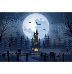 1 tk Tume Halloweeni peo taust Kuu Gooti loss K&otilde;rvits Vaim Vastupidav Tolmukindel B&auml;nner Halloweeni teemapeo kaunistuseks 100x150cm