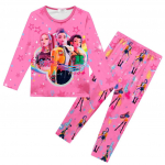 Laste T&uuml;drukute K-POP Rumi Mira Zoey Prindiga Pikkade Varrukatega T-s&auml;rk Pluus P&uuml;ksid Pajama Magamisriiete Komplektid 120cm
