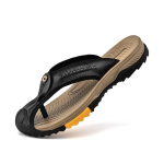 Moodne br&auml;nd 2024 uus pealmine kiht veisenahast nahast rannakingad sandaalid Pl&auml;tud Zapatos de playa sandalias chinelos 43 black