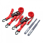 Daytona 42065 Mootorratta kinnitusrihm, 2 tk komplektis, Ratchet-t&uuml;&uuml;pi, Kandev&otilde;ime 100 kg Effective length 1500mm x punane