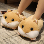 Koomiksiloomade sussid: J&auml;nes, hamster, husky, rebane, panda - unisex puuvillased sisejalatsid s&uuml;giseks/talveks One Size (36-41) beige