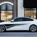 2tk 220cmx48cm stiilne autokleebis, pika k&uuml;lje triibuga auto vin&uuml;&uuml;lkleebise kaunistus auto isetegemise stiilikleebis auto h&auml;&auml;lestamine Matt Black