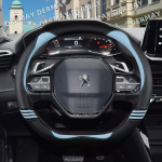 jaoks Peugeot 3008 4008 5008 Armas auto rooli kate S&uuml;sinikkiust+PU nahk Cartoon Naiste Auto Aksessuaarid salong Coche taevasinine v&auml;rv