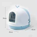 T&auml;ielikult suletud suur pritsmevastase deodorandi liivakasti lemmiklooma tualett kassile