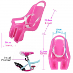 T&uuml;drukute Jalgratta Nukutool Universaalne Tarvik Kleebisega Laste Jalgratta Kaunistus Nukuratta Iste Jalgratta Tarvikud T&uuml;drukutele Poistele roosa