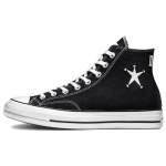 Stussy x Converse Chuck 70s Lihtsad ja mugavad Kulumiskindlad K&otilde;rged Espadrillid Unisex Must ja Valge 36