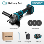 YOFIDRA M14 Harjadeta Elektriline Nurklihvmasin 6 K&auml;iku Laetav Nurklihvmasin Poleerimisv&otilde;imsust&ouml;&ouml;riistad Makita 18V Aku Pinni jaoks 1 Battery-EU Plug