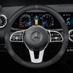 For Mercedes-Benz A C E S V Class GLA GLC GLK Vito Sprinter SL SLK Viano CLA Car Suede Carbon fiber Leather Steering Wheel Cover O White Carbon black