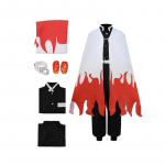 Laste Kimetsu No Yaiba Halloweeni Cosplay Kost&uuml;&uuml;m Poisid Rengoku Kyoujurou Rollim&auml;ngu Riided 110cm valge/punane