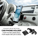 Fiat 500 08-23 Abarth 595 2012-2016 2017 2018 jaoks P&ouml;&ouml;ratav Hoidik Auto Gravitatsiooni Telefonihoidja Tarvikud Fiat 500 2008-2023