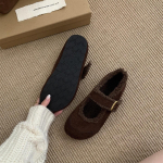 Retro sametist Birkenstockid naiste s&uuml;gis-talvised soojad kohevad kingad Mary Jane kingad puuvillased kingad 35 tumepruun v&auml;rv