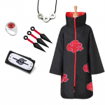 Uchiha Itachi Akatsuki punane pilvmantel Anime Naruto Ninja Cosplay kost&uuml;&uuml;m Peapael kaelakee Halloweeni kuub t&auml;iskasvanud lapsele XXXL