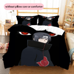 Itachi Uchiha mustriga voodipesu kodukaunistamise s&uuml;nnip&auml;evakingitus (1 * tekikott + 2 * padjap&uuml;&uuml;ri, ilma s&uuml;damikuta) 135x200cm
