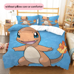 Charmander Pok&eacute;moni Muster Voodipesu Kodukaunistus S&uuml;nnip&auml;evakingitus (1 * tekikott + 2 * padjap&uuml;&uuml;ri, ilma s&uuml;damikuta) 135x200cm blue