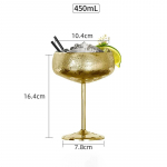 304 Roostevaba Teras Kokteiliklaas Punase Veini Pokaal Fl&ouml;&ouml;t &Scaron;ampanjaklaas Metallist Klaas Baar Martini Klaas kuld