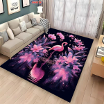 3D Uus Saabus Roosa Flamingo Suur Vaip Kodu Elutuppa Laste Magamistuppa Diivani Uksemati K&ouml;&ouml;gi P&otilde;randale Libisemisvastane Dekoratiivne Vaip 60*90cm