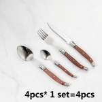 Steak Knives Fork Spoon Puidust s&ouml;&ouml;giriistad Jaapani &Otilde;htus&ouml;&ouml;ginoa ja Kahvliga Roostevabast Terasest Puidust S&ouml;&ouml;giriistade Komplekt 4/6/24 tk Laguiole