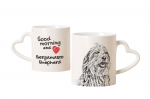 Bergamasco Shepherd Dog, Bergamasco Sheepdog - cup with a dog, adorable cup with a heart-shaped handle, universal gift from the Art-Dog brand valge