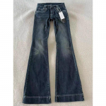 Naiste Retro Madala V&ouml;&ouml;kohaga Kitsad Venivad Micro-Flare Teksap&uuml;ksid - Vabaaja P&otilde;randani Ulatuvad Bell Bottoms 2X-Large sinine-hall v&auml;rv