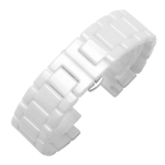 Kvaliteetne keraamiline rihm 14mm 16mm 18mm 20mm 21mm 22mm Sobib Seiko Tissot Universaalsetele meeste ja naiste k&auml;ev&otilde;rudele Must 21mm valge
