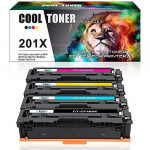Cool Toner 4 pakki &uuml;hilduv CF400X CF401X CF402X CF403X 201X Toonerikassett &uuml;hilduv HP 201X 201A jaoks HP Color Laserjet Pro