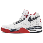 Nike Flight Legacy Slip Resistant Abrasion Resistant Mid top Vintage Basketball Shoes Unisex White Red Gray BQ4212-100(Team107-) 38.5 white